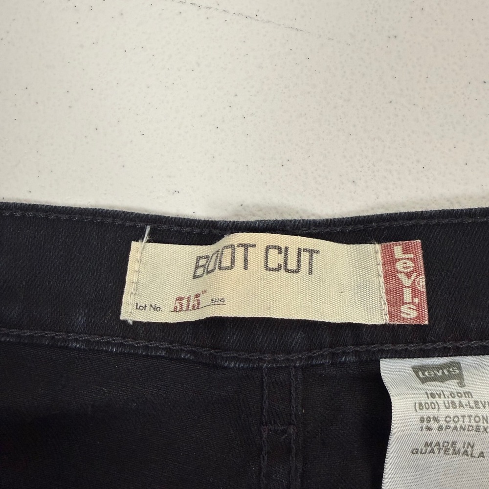 Vtg Levis 515 Bootcut Jeans Womens 16M‎ Black Mid Rise Stretch Denim 515-0215 - Picture 8 of 12